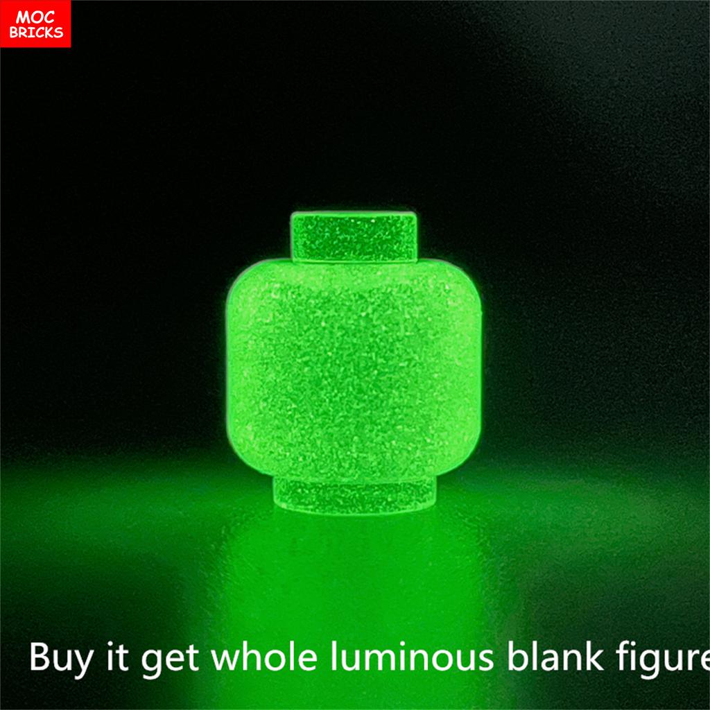 MOC Bricks Luminous Ghost Wolf Head Hands Heart Model Figure Body Part Small Compatible Educational Building Blocks Boy's Toys