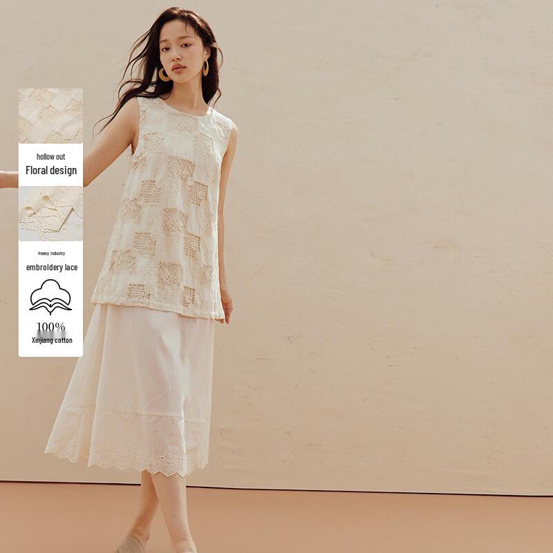 INMAN Женское платье без рукавов с французской вышивкой XL