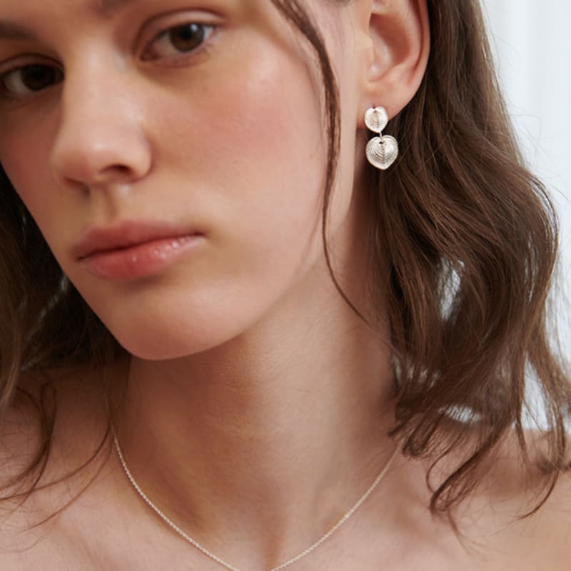 cotoit Heart Shell Double Earrings