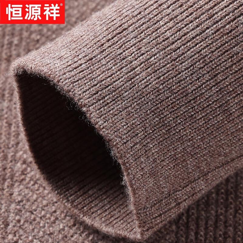 Hengyuanxiang Men's Thickened 100% Wool Pullover Sweater