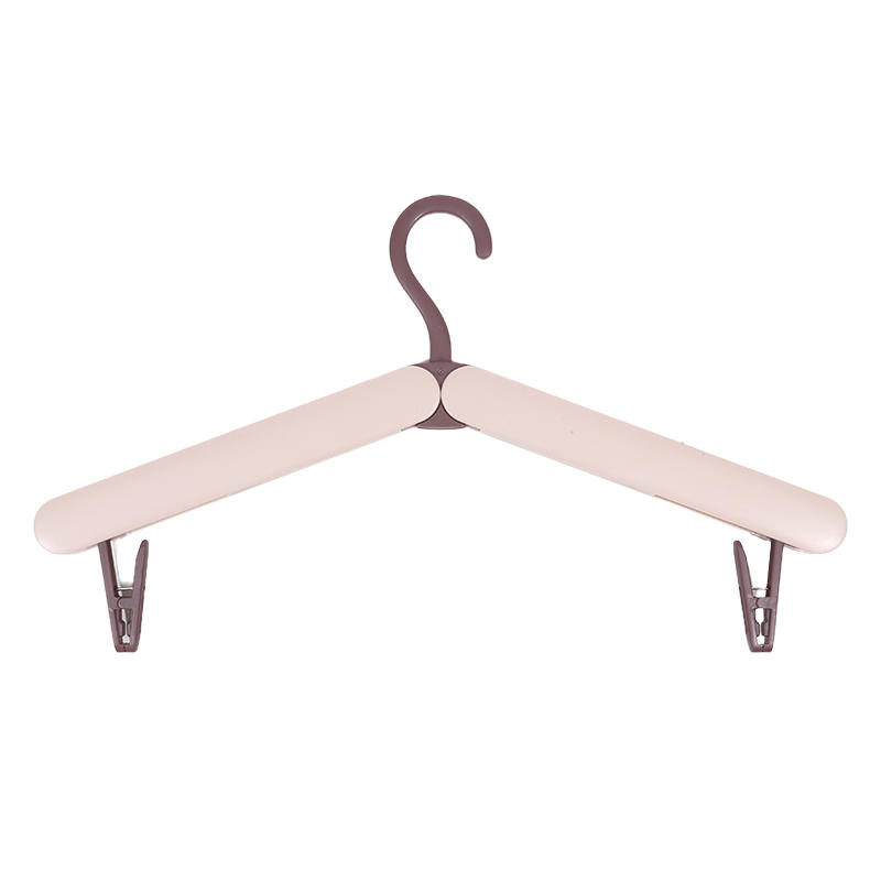 Collapsible Travel Hangers Lightweight Foldable Space-Saver Closet Clothes Hangers with Hidden Clips for Jackets Pants