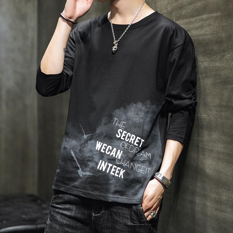 Men's Long-Sleeve Graphic T-Shirt – Trendy, Loose-Fit Streetwear