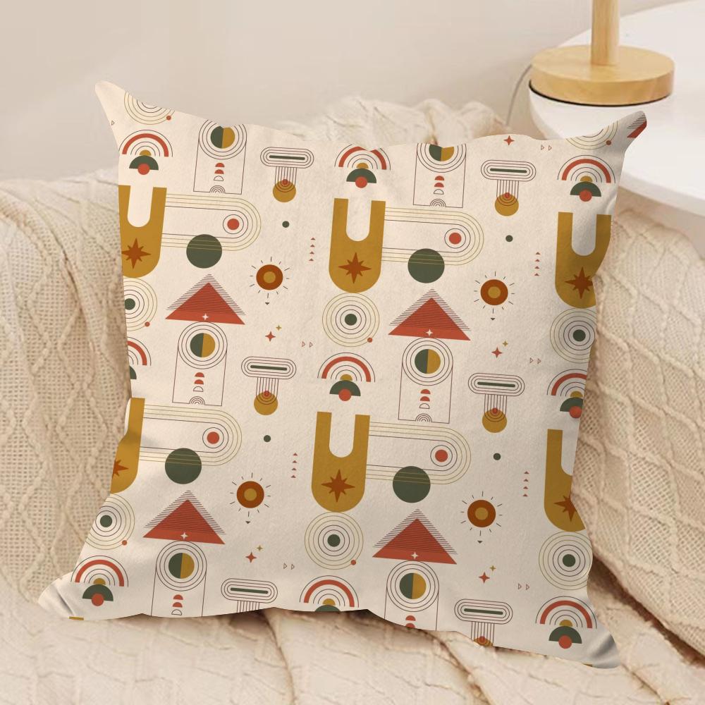 Boho Plant Nordic Cushion Cover Short plush Doublesided Print Square Throw Pillow Covers Sofa Home Cushion Decor