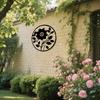 Art Deco Iron Wall Sculpture Floral Circle Decor Living Room Bedroom Office