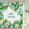 Tropical Green Plant Shower Curtain Leaves Printed Washable Bath Curtain Waterproof Polyester Fabric Bathroom Curtains
