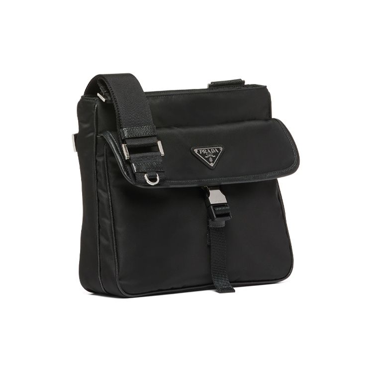 Prada Re-Nylon Backpack With Zipper Pocket Saffiano Leather Men Shoulder Bag Black 2VH119-2DMH-F0002-V-OOO