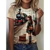3D Printed T-Shirt for Women Artistic Facial Pattern T-Shirts Summer Fashion O-Neck Loose Tops Short Sleeve Tees Female Clothing