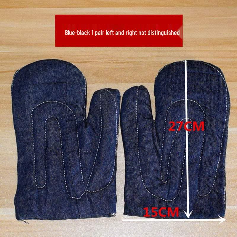 2 szt. Odporne na ciepło do 400°C Przemysłowe Rękawice Kuchenne Bawełniano-Lniane