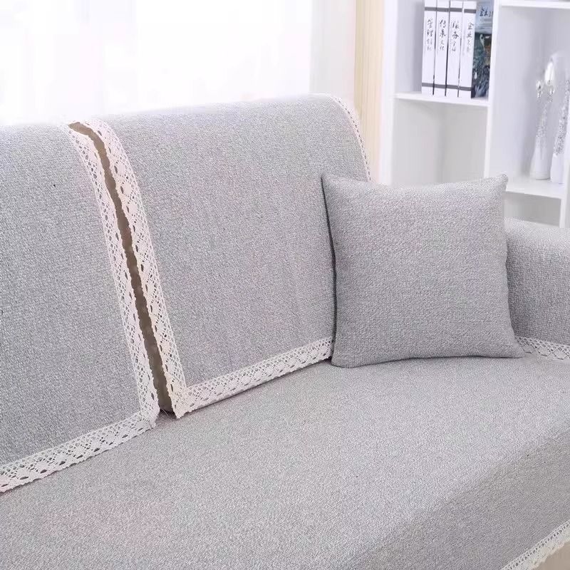 

Cotton Linen Sofa Cushion Cushion Non-Slip New 2025 All Year Round Neutral High-Grade Cushion Thick Fabric Linen Living Room Gray 60 * 60cm