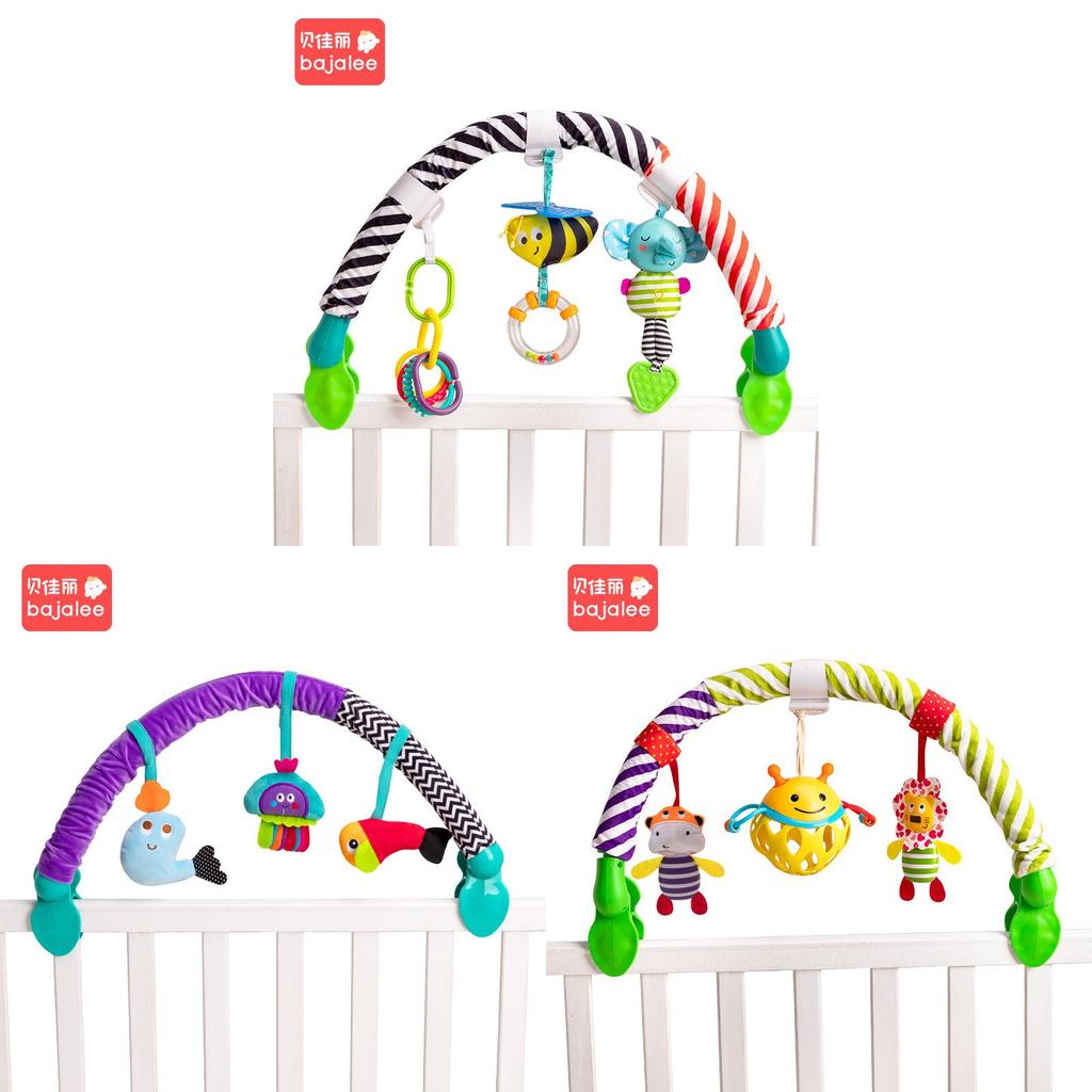 Baby Mobile Clip With Rattles And Soft Fabric Toy For Infant Sensory Development
