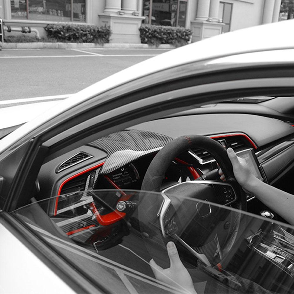 For Honda Civic 10th Gen 2016 2017 2018 2019 2020 2025 Car Dash Board Cover Sticker Carbon Fiber Protect Frame Trim Accessories
