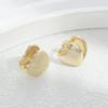 Geometric brushed irregular double-sided love ear buckle new fashion simple temperament earrings light luxury high-end earrings