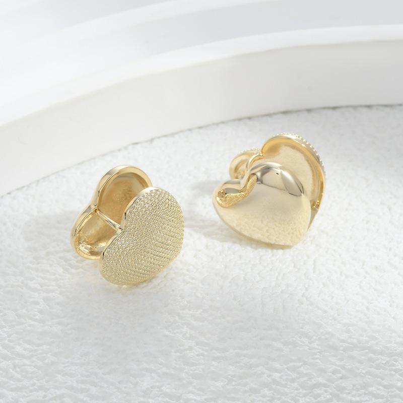 Geometric brushed irregular double-sided love ear buckle new fashion simple temperament earrings light luxury high-end earrings