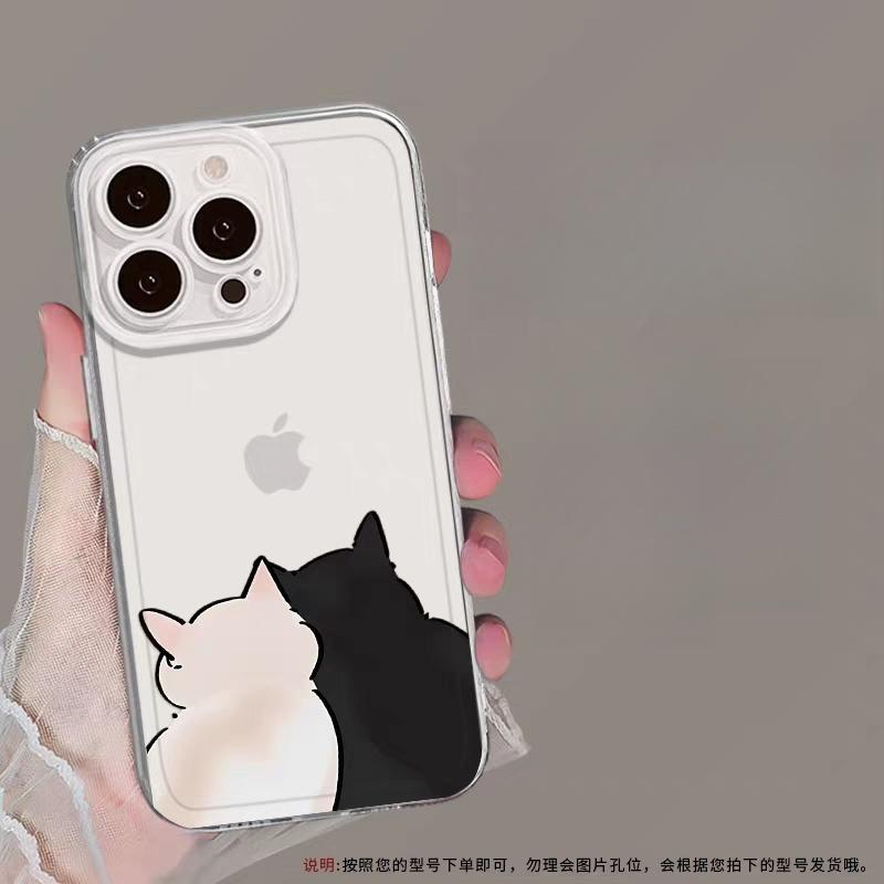 Funny Black Cat Couple Case For Redmi A5 A3 A2 A1 15C 14C 13C 13 12 12C 10C 9C 9A 10 9 Soft Cute Silicone Transparent Cover