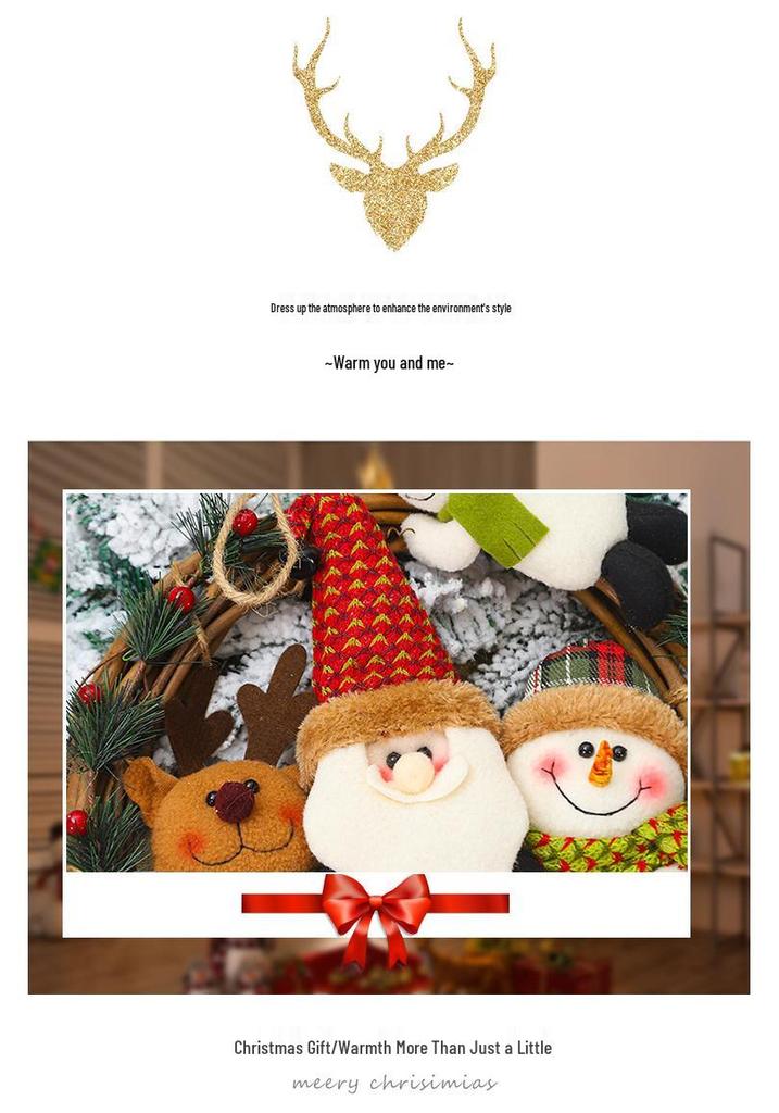 Cartoon Christmas Figures, Old Man Rattan Wreath, Tree and Window Decor Pendants