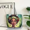 Versatile Women's Large Capacity Foldable Tote Bag with Zipper - Cross-Border Fashion, Printed Single-Shoulder, Perfect for Shopping or Beach.