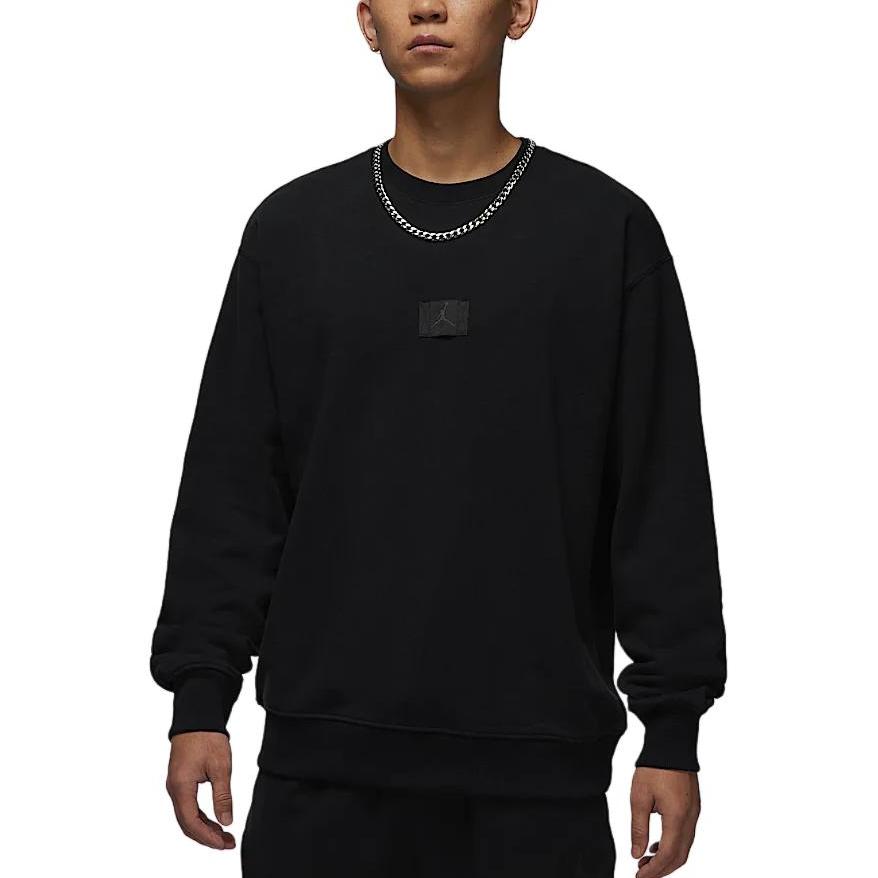Jordan Flight Fleece Logo Dünnes Fleece Rundhals Sport-Sweatshirt Herren Sweatshirt Schwarz FV7260-010