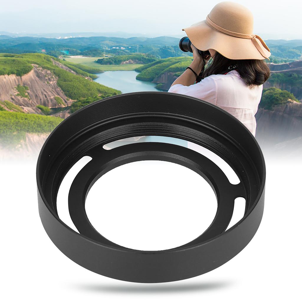 LH Beautiful Appearance Hollow Metal Compact Detachable Camera Lens Hood for Fuji CelsiusX20CelsiusX30(Black )