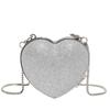 Summer new fashion chain messenger bag portable shoulder heart bag diamond-encrusted metal diagonal span bag