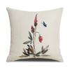 Chinese Style Series Ink Flower and Grass Print Pillow Linen Print New Chinese Style Home Sofa Pillow Living Room Bedroom