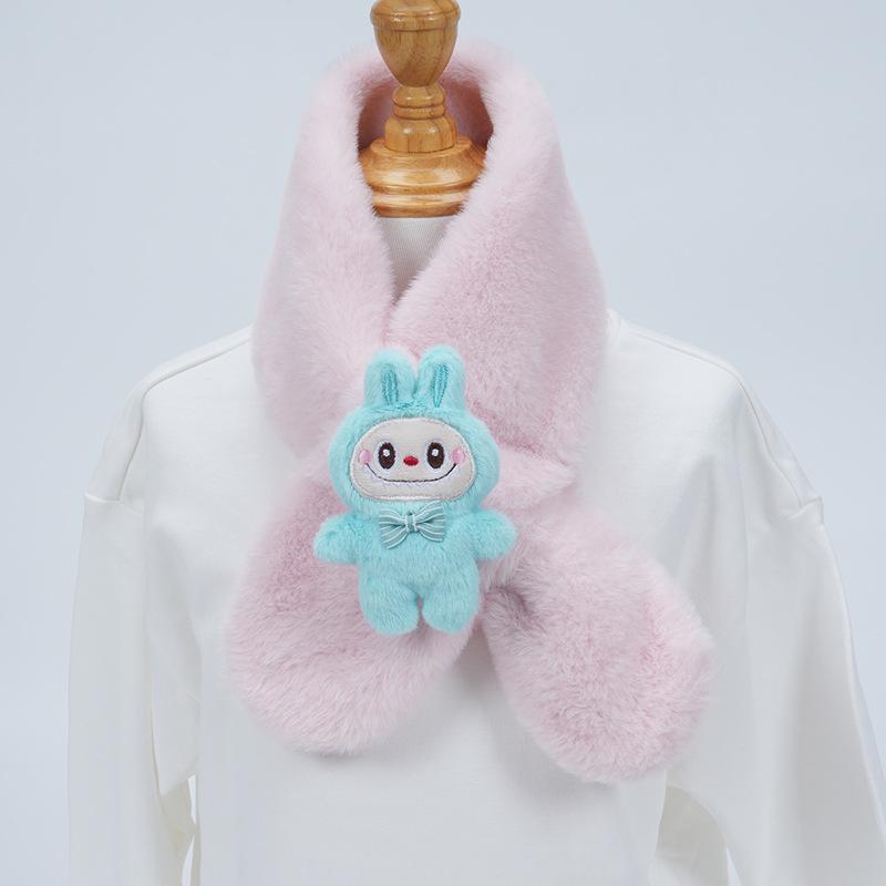 Plüsch-Winter-Schal im koreanischen Stil, Süßer und warmer Nackenschutz für Mädchen und Schülerinnen