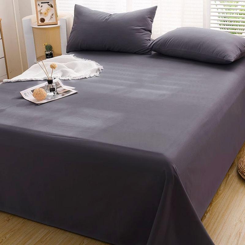 Ins Solid Color Minimalist Skin-friendly Full Coverage Bed Sheet for Single & Double Student Dormitory