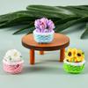 Mini Flower Basket Ornament Flowerpot Potted Plant Bonsai Micro Landscape Dollhouse Miniature Toy Car Decoration