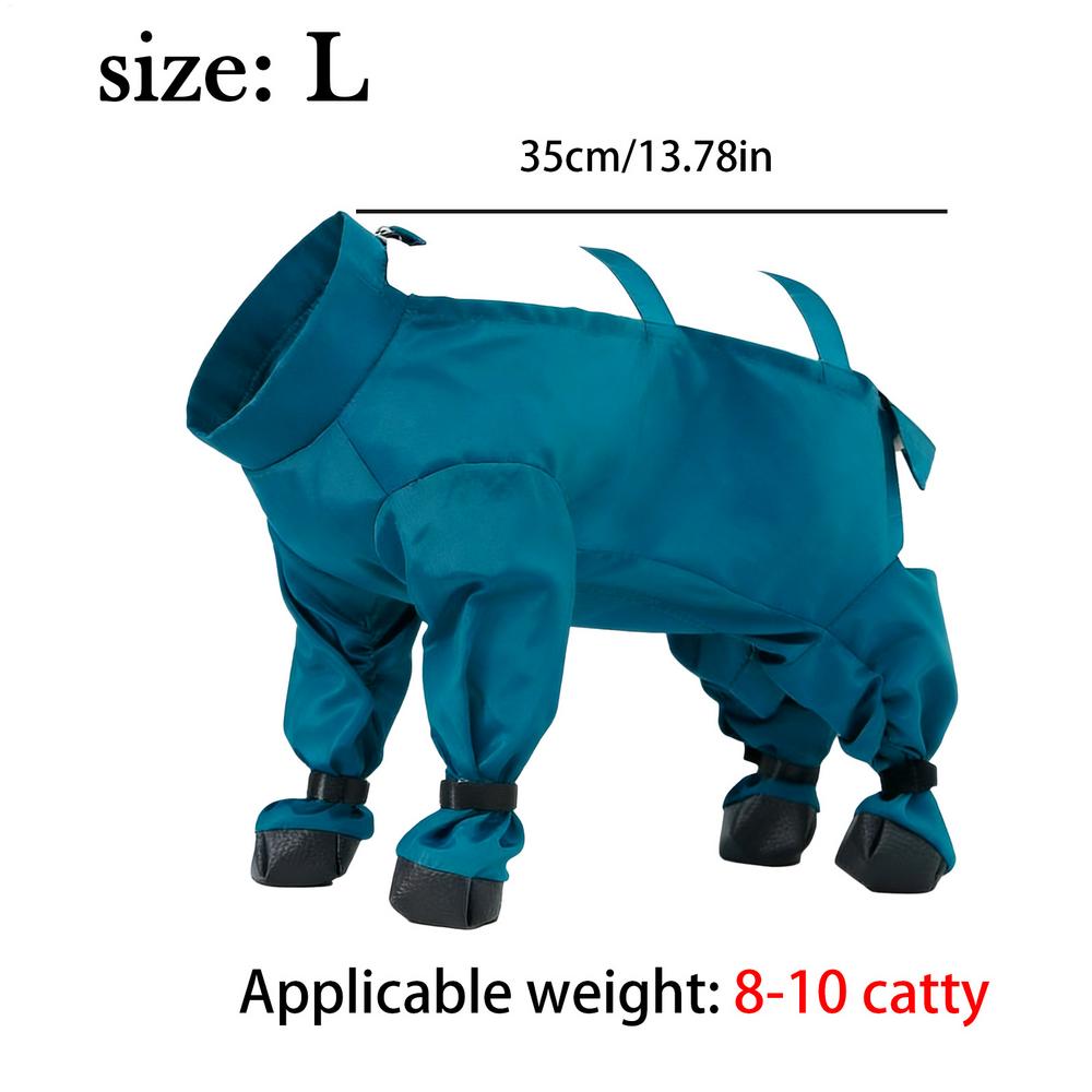 

Зимний комбинезон для собаки Регулируемые водонепроницаемые штаны Светоотражающие полосы Подтяжки для собаки Ботинки для зимнего кемпинга, походов, прогулок на свежем воздухе M синий