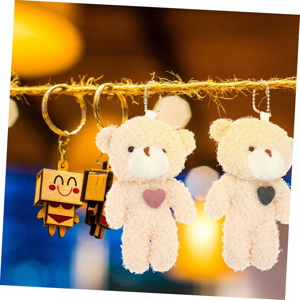 Toddmomy 12-teilige Teddybären-Puppen, Stoffbären, Mini-Bären, Tieranhänger-Schlüsselanhänger, Mini-Plüschtiere, sperrig, Valentinstagsgeschenk