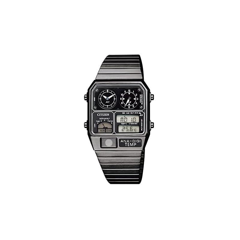 CITIZEN ANA-DIGI TEMP Reissue Model Watch, Black, JG2105-93E