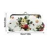 Fashion Canvas Coin Purse Rose Floral Print Long Credit Card Holder Metal Hasp Change Pouch for Women