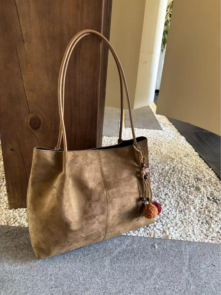 2025 Retro Large Capacity Suede Women's Shoulder Tote - Autumn/Winter Casual