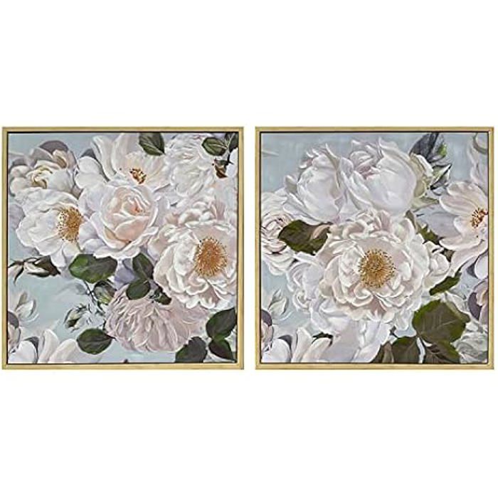 Tableau - DKD HOME DECOR - Standard - Bleu et blanc - Toile et polystyrène - 86x85,5cm