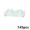 DIY Transparent Thin Plate Figures 3024 3023 Building Blocks 1x1 2X2 1x2 Dot Assemblage Educational Construction Clear Brick Toy