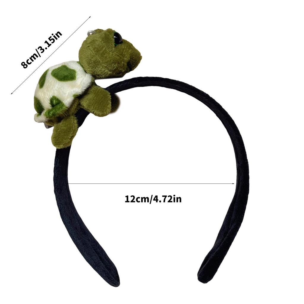 Popular Furry Plush Turtle Hair Rope/Hairband for Adult Girl Cartoon Brooch Pin Lovely Hair Tie Tortoise Ponytail Holder