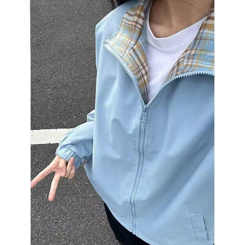 

Men s Stylish Plaid Patchwork Color Block Lapel Jacket - Simple & Versatile 2XL