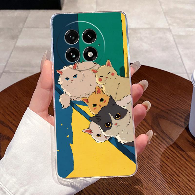 

Jelly Cases For OnePlus 13 13T 13S 15 Clear Capa Coque Soft TPU Back Cover For One Plus 15 13T 13S 13 Cute Rabbit Cat Phone Case OnePlus 13