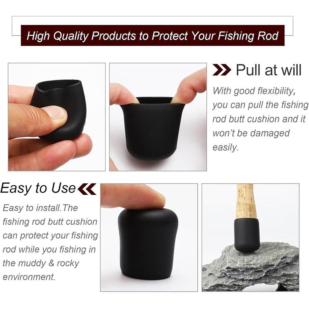 Multiple Colors Fishing Rod End Cap Silicone Rod Bottom Protector New Back Block