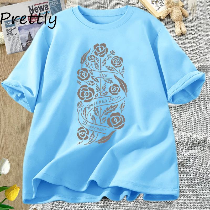 The Tortured Poets DepartUnisext Flower Printed T-shirt Unisex New Album Alls Fair In Love and Poetry T Shirt Unisex's Cotton Tshirts