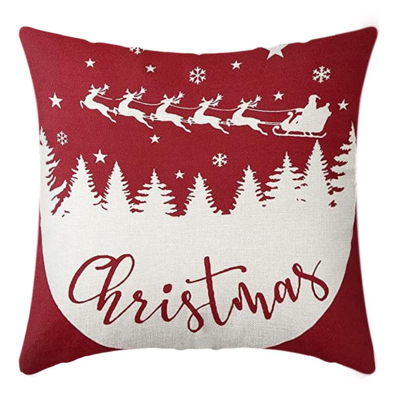 Weihnachts-Kissenbezug Pfirsichhaut Leinen Digitaldruck Kissen Santa Claus Kissen Kissenbezug
