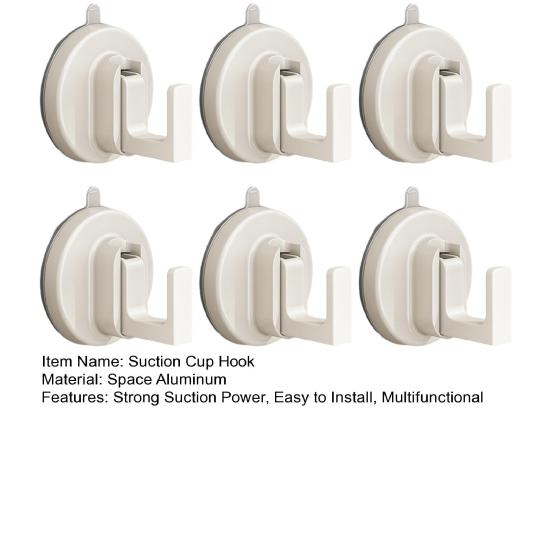 1/2/4/6Pcs Suction Cup Hooks No Drill Suction Towel Holder Multifunctional Glass Door Hooks Bathroom Hanging Hooks
