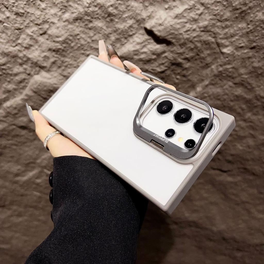 Samsung S25 Hardware Lens Bracket Suitable for S24ultra High Transparent Electroplating Button Two In One Mobile Phone Protection Case