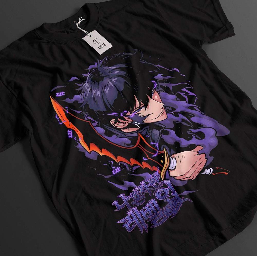 

Футболка Solo Leveling Футболка Сон Джин-у Футболка Хэин Топ Беру Игрис Аниме Футболка 3XL