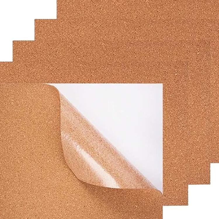 8 Piece Wood Adhesive Backing Sheets 1mm Wall Pin Cork Board Tile for Office Home School Improvement Display Boards