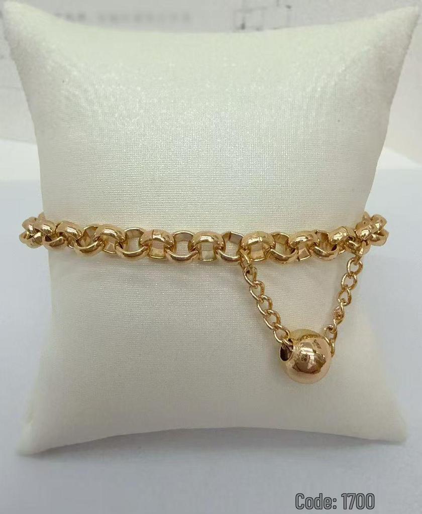 Zircon Copper-Plated Champagne Gold Bracelet with Purple Gold Accents