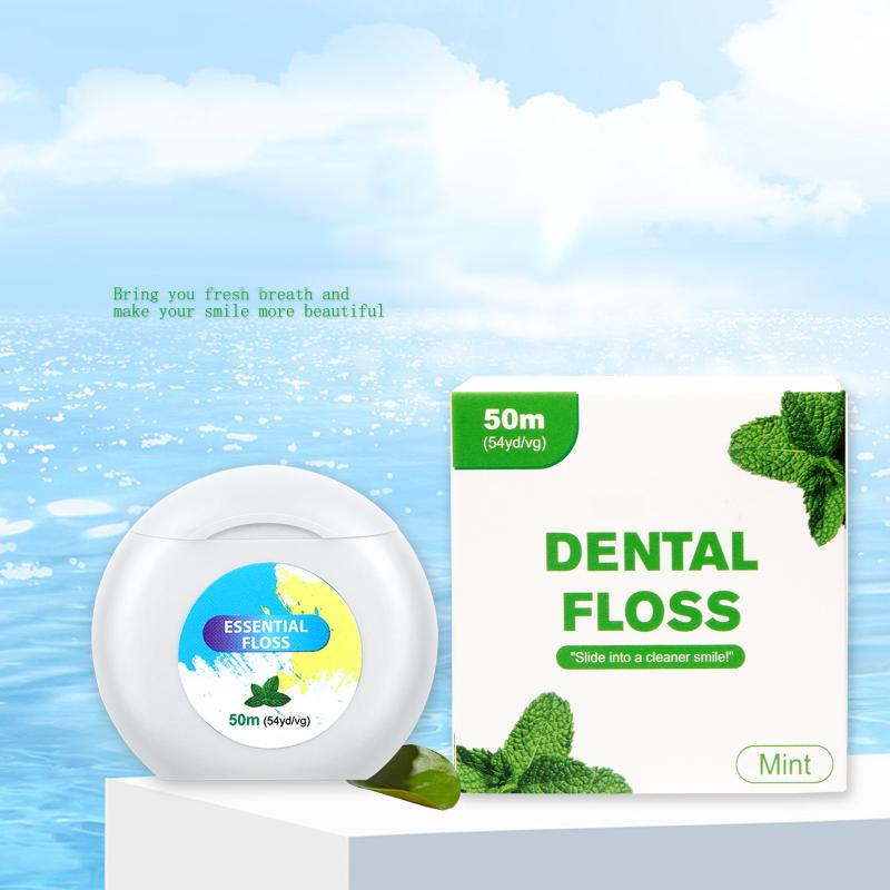 Portable 50M Dental Flosser Oral Care Essential Floss Roll Toothpicks Dentistry Floss With Case Dental Hygiene Teeth Clean Tools