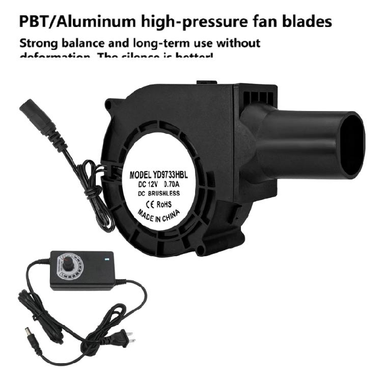 97mm High Performances BBQ Blower Cooling Fan 12V With Speed Control For Fast Charcoal Start And Versatile Ventilation