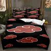 Hot Sale Anime Uchiha Naruto Uzumaki Red Cloud Bedding Sets Household Quilt Duvet Cover Itachi Home Textile Bed Suit Kids Gift