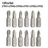 12 PCS/Lot 25mm Cross Bits Set Hex Shanked Anti Slip Screwdriver Bits Magnetic Non-Slip Drill Batch Head PH1/PH2/PH3/PZ1/PZ2/PZ3