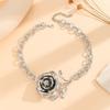 Große Grobe Rose Anhänger Halskette Überzogene Blume Halskette Schlüsselbein Kette Geschenk Schmuck